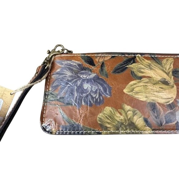 Patricia Nash Enlightened Garden Hand Painted Floral  Leather Wristlet Wallet - Picture 2 of 4